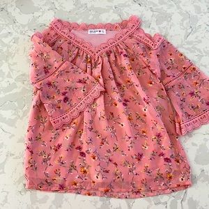 Knit works girls floral blouse size 7/8